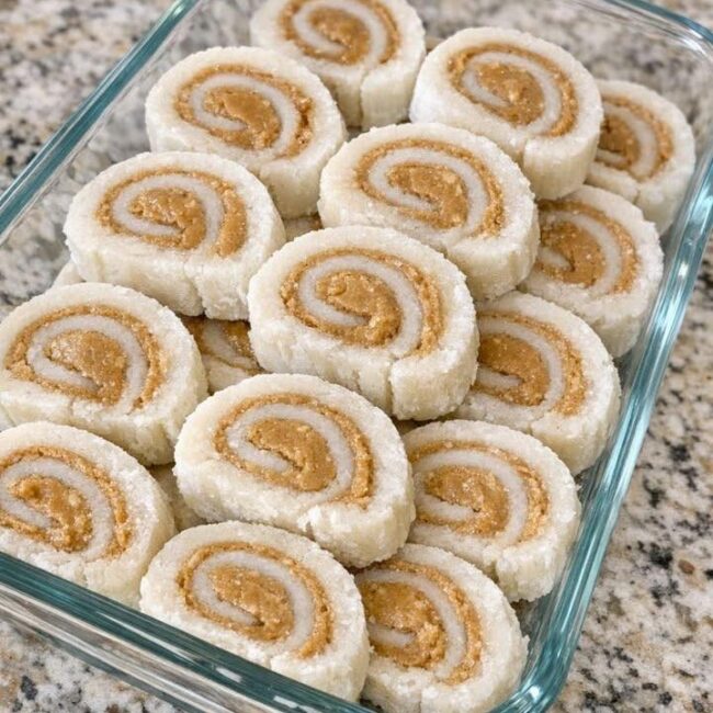 Nana Clara’s Coconut Peanut Butter Pinwheels