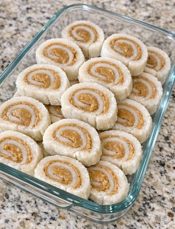 Nana Clara’s Coconut Peanut Butter Pinwheels