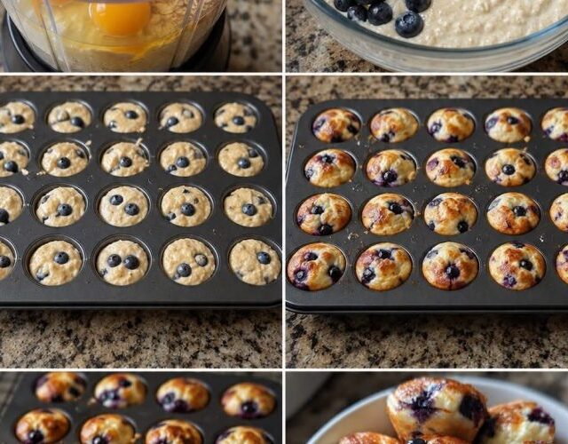 Fluffy Blueberry Cottage Cheese Pancake Bites