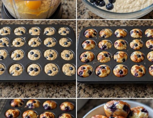 Fluffy Blueberry Cottage Cheese Pancake Bites