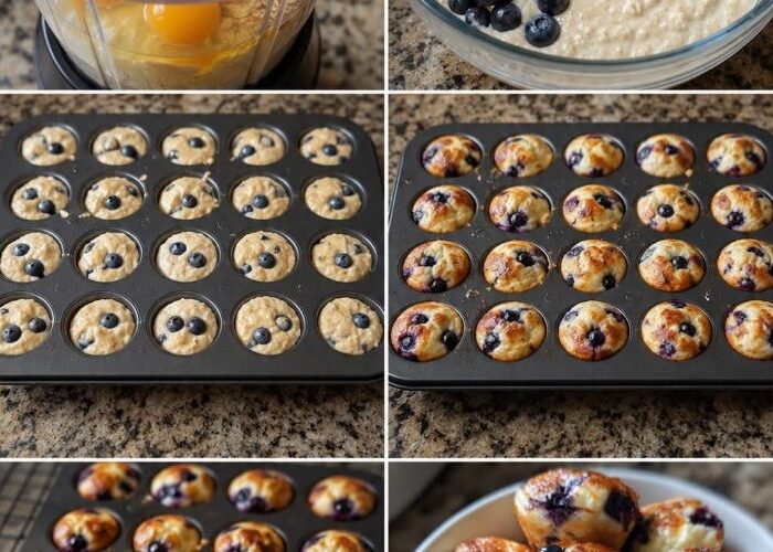 Fluffy Blueberry Cottage Cheese Pancake Bites