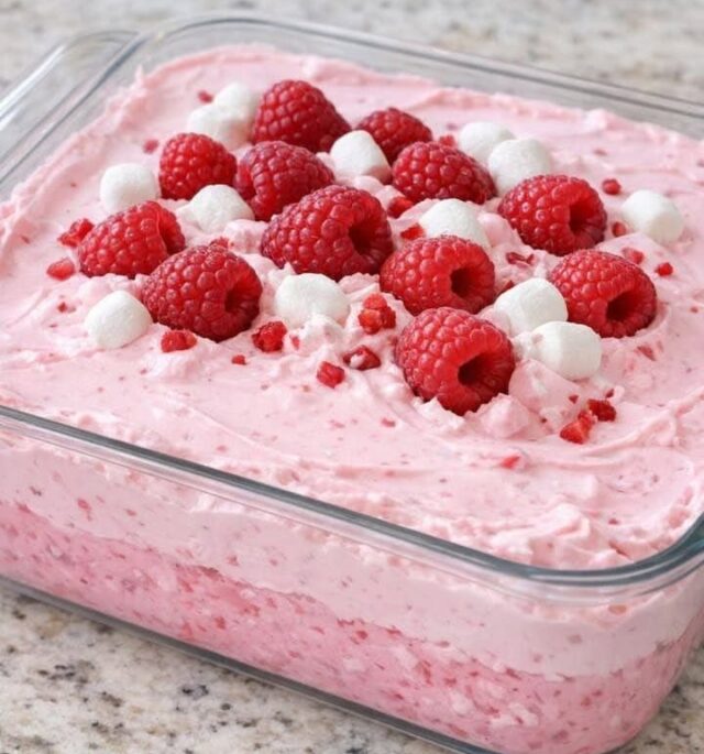 Easy 3-Ingredient Raspberry Fluff Dessert