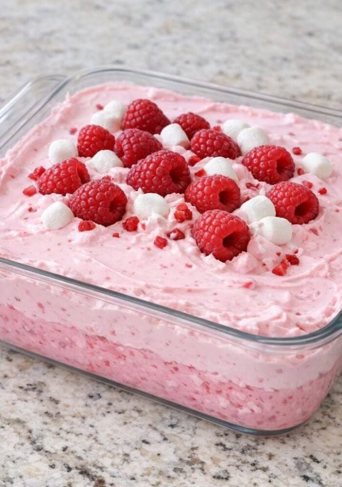 Easy 3-Ingredient Raspberry Fluff Dessert
