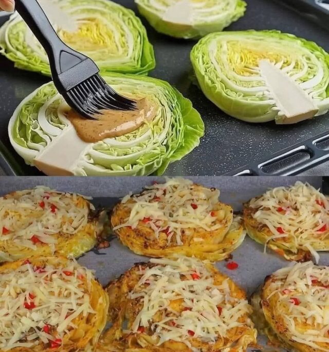 Cheesy Roasted Cabbage Steaks