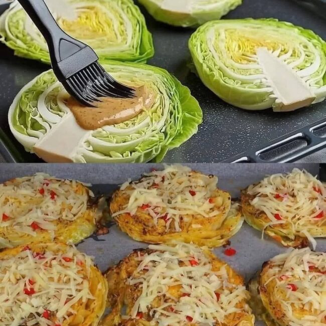 Cheesy Roasted Cabbage Steaks